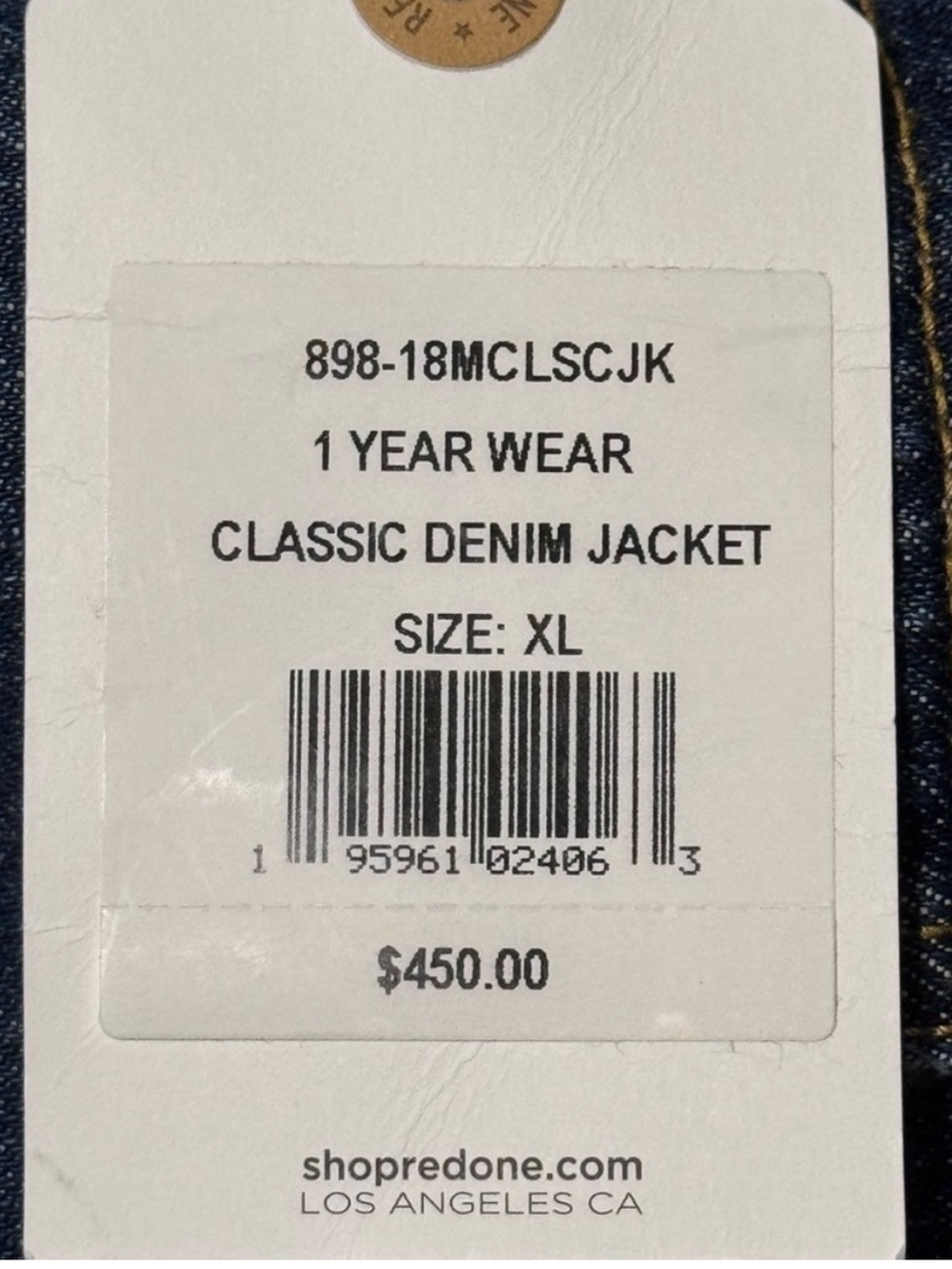 NWT RE/DONE 1 Year Wear Vintage Blue Classic Denim Jacket Mens XL $450 - Picture 16 of 16